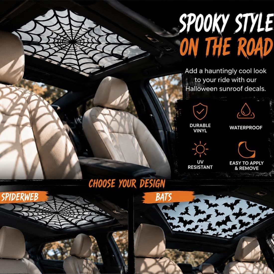 Car Sunroof Stickers Halloween - Spider Web Halloween Decoration recension och pris