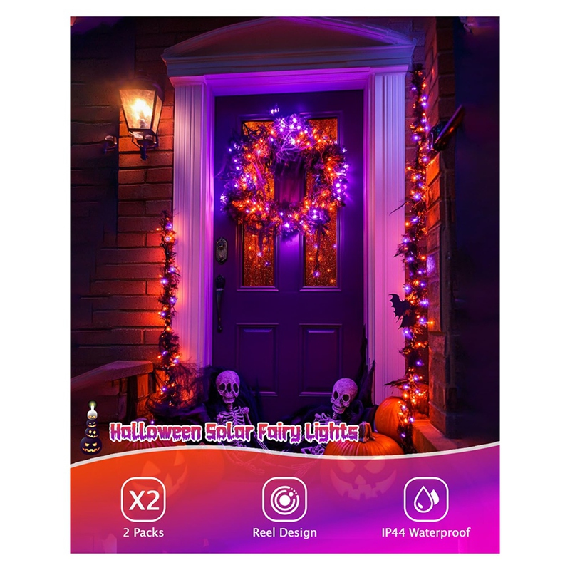 DT16 Solar Halloween String Li - Halloween Led String Lights Orange recension och pris