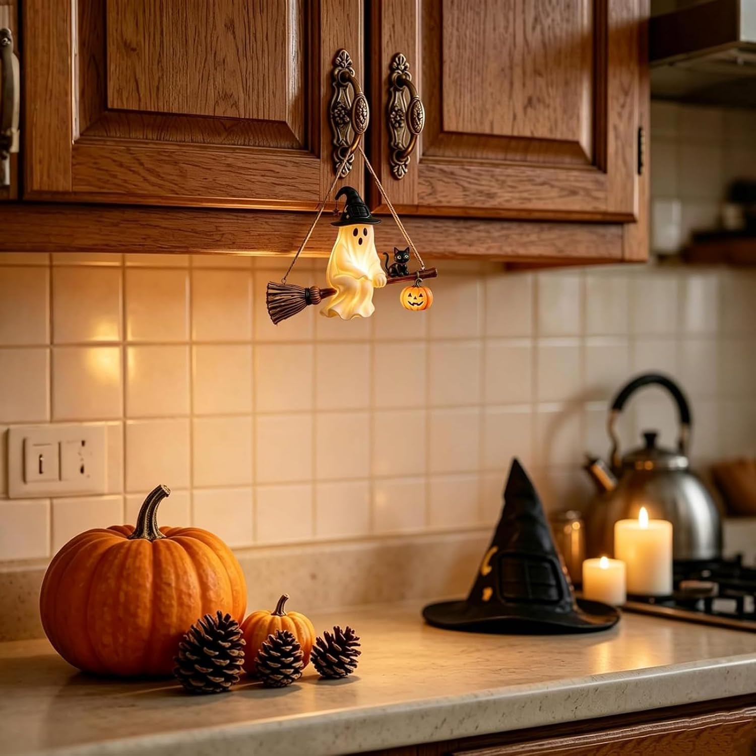 Solar Ghost Chandelier Hallowe - Pumpkin Lantern Halloween recension och pris