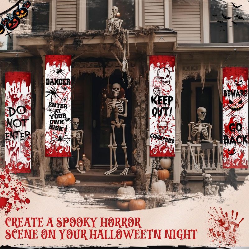 VIKAMA Halloween Porch Door Co - Halloween Skeleton Decoration recension och pris