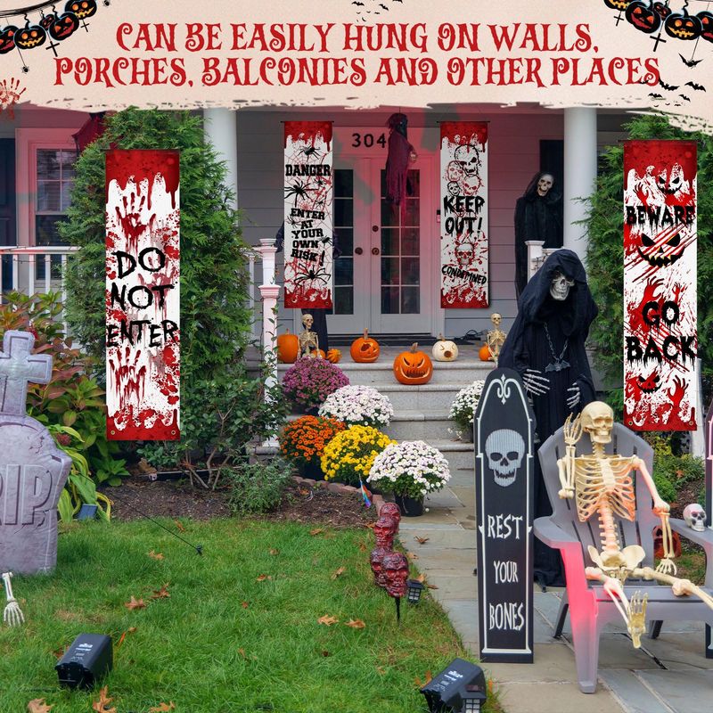 VIKAMA Halloween Porch Door Co - Halloween Skeleton Decoration recension och pris