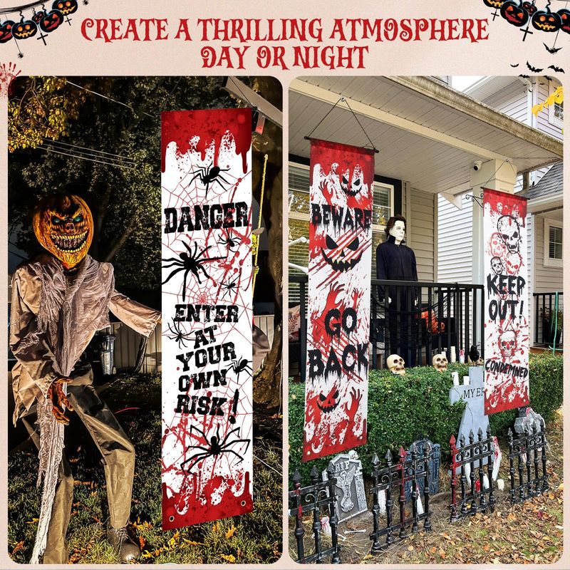 VIKAMA Halloween Porch Door Co - Halloween Skeleton Decoration recension och pris