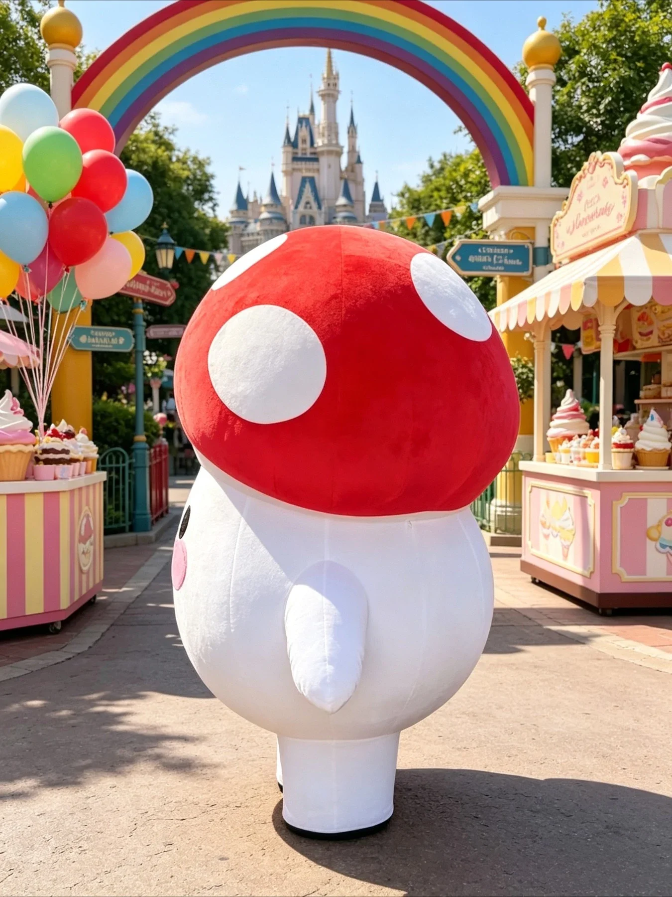 Cute Mushroom Inflatable Masco - Halloween Costume Adult recension och pris