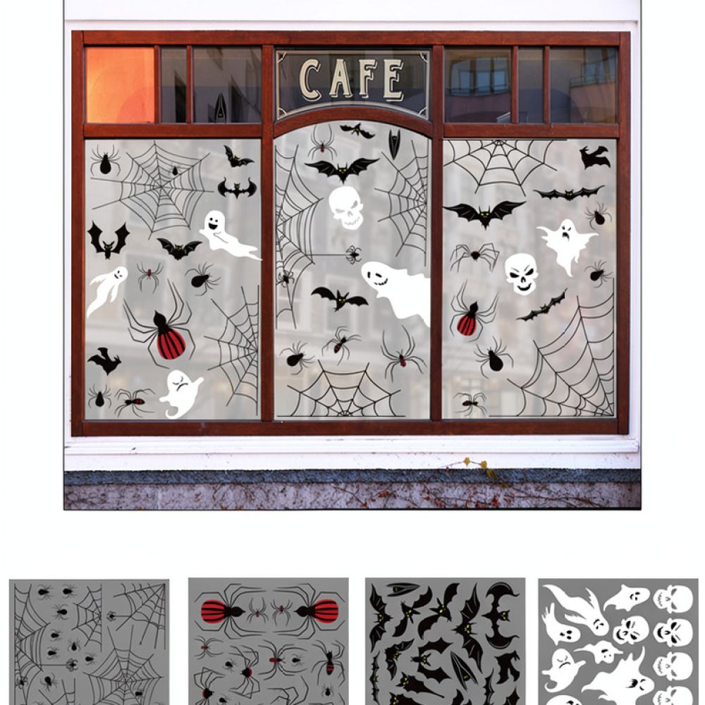 Halloween Wall Stickers Static - Halloween Skeleton Decoration recension och pris