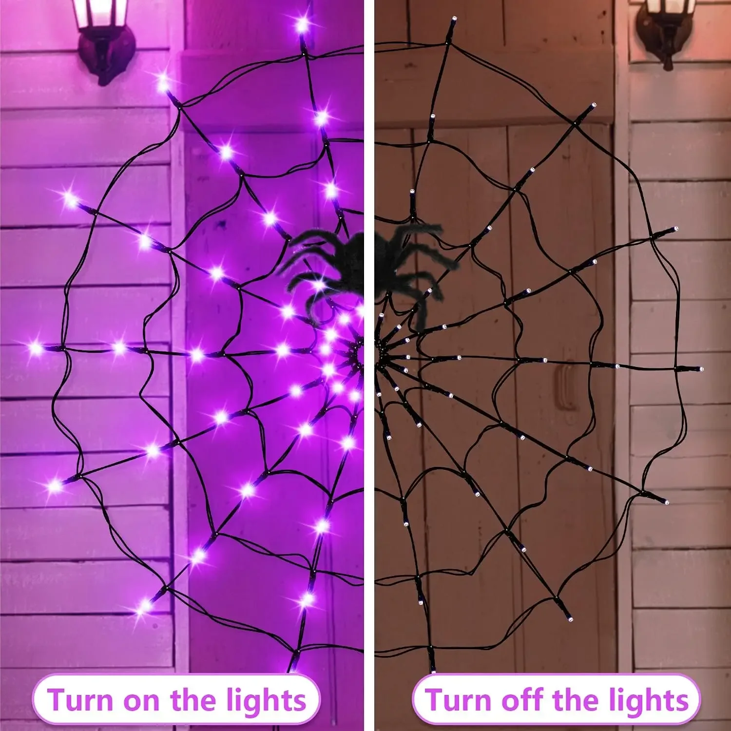 Halloween LED String Light Spi - Spider Web Halloween Decoration recension och pris