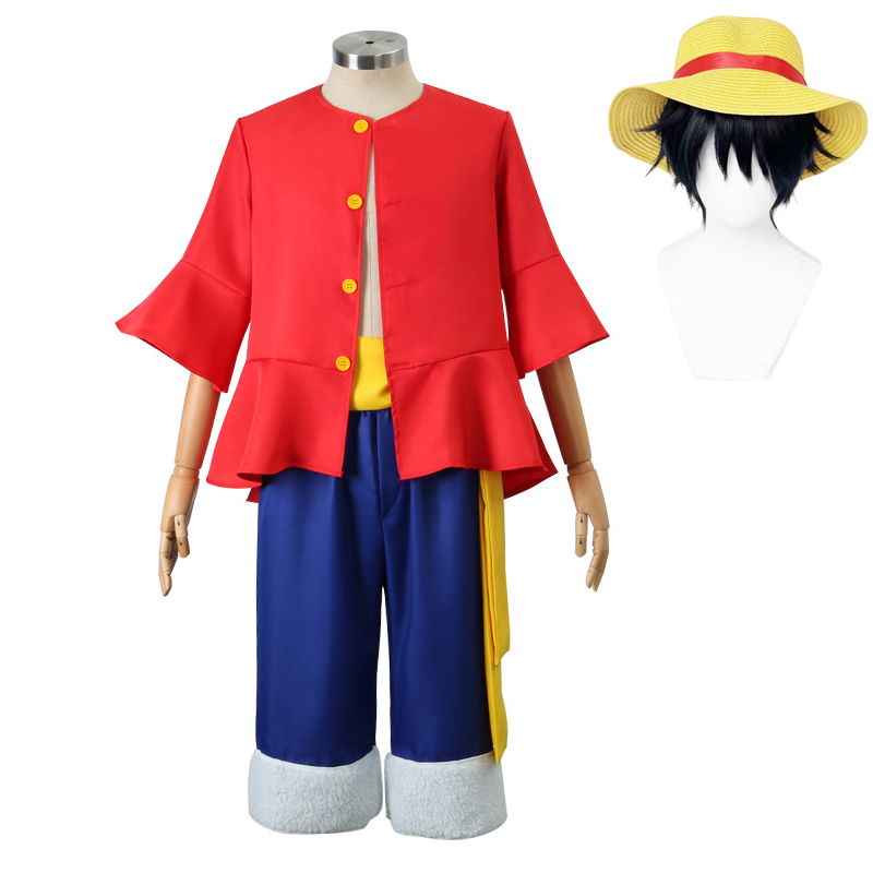 Luffy Cosplay Costume Hat Wig  - Halloween Costume Kids recension och pris