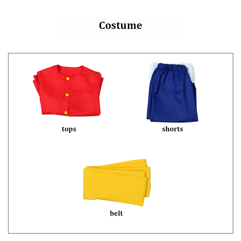 Luffy Cosplay Costume Hat Wig  - Halloween Costume Kids recension och pris