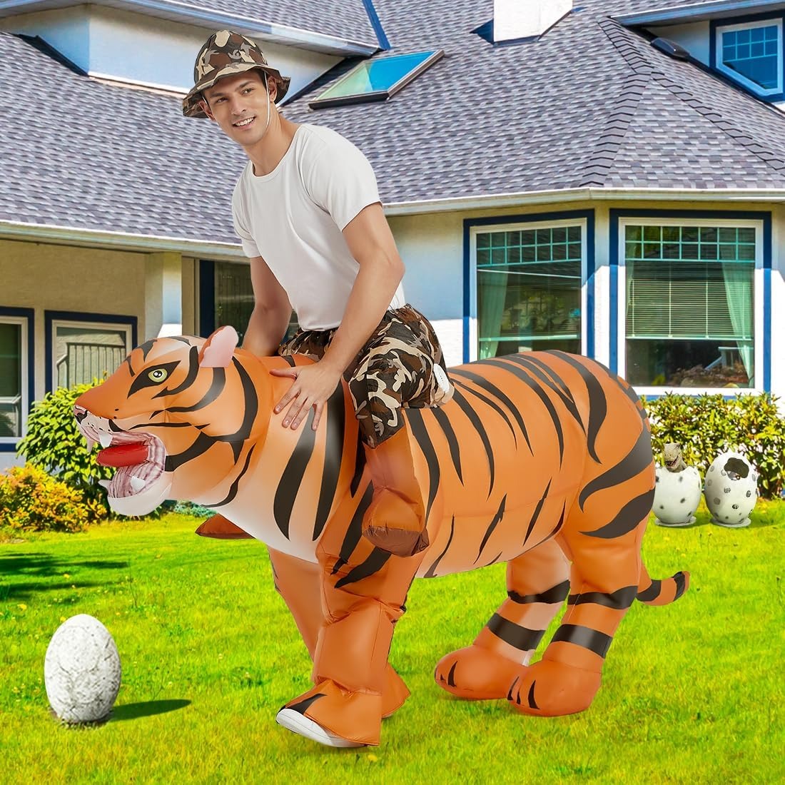 Inflatable Tiger Costume for A - Halloween Costume Adult recension och pris