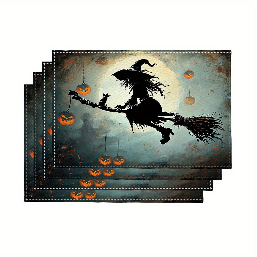 Set of 4 Spooky Halloween Witc - Pumpkin Lantern Halloween recension och pris