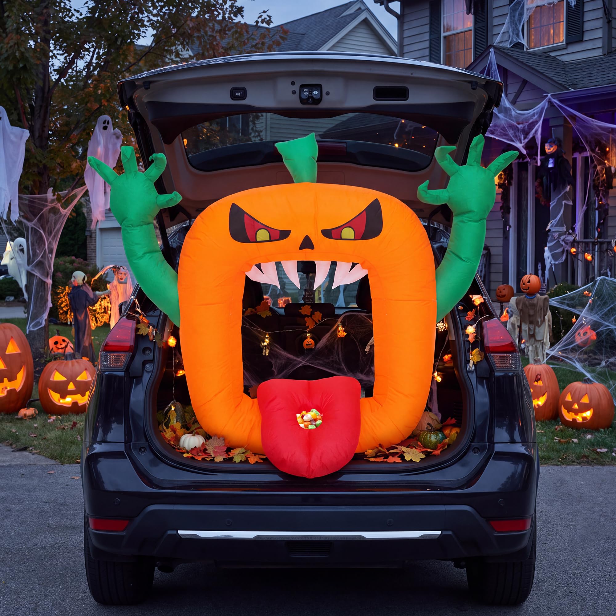 6FT Halloween Inflatables Scar - Halloween Pumpkin Decor Led recension och pris