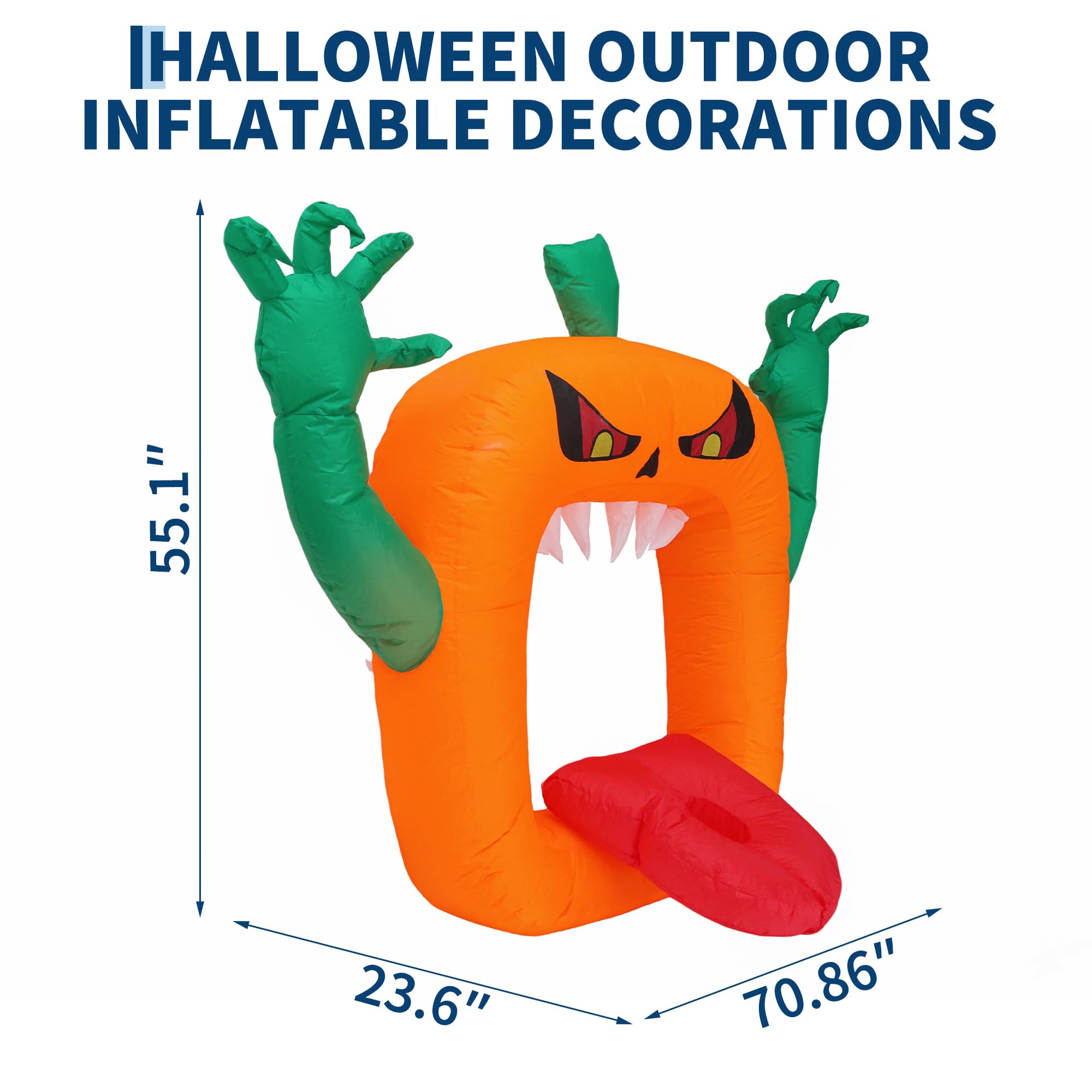 6FT Halloween Inflatables Scar - Halloween Pumpkin Decor Led recension och pris